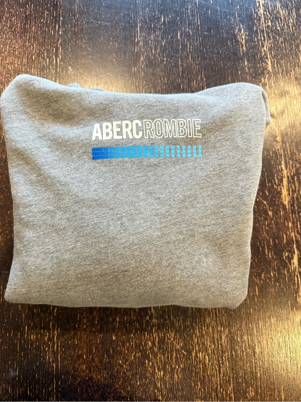 New without tags Abercrombie Gray Logo Sweatshirt with Blue Accent size 11-12